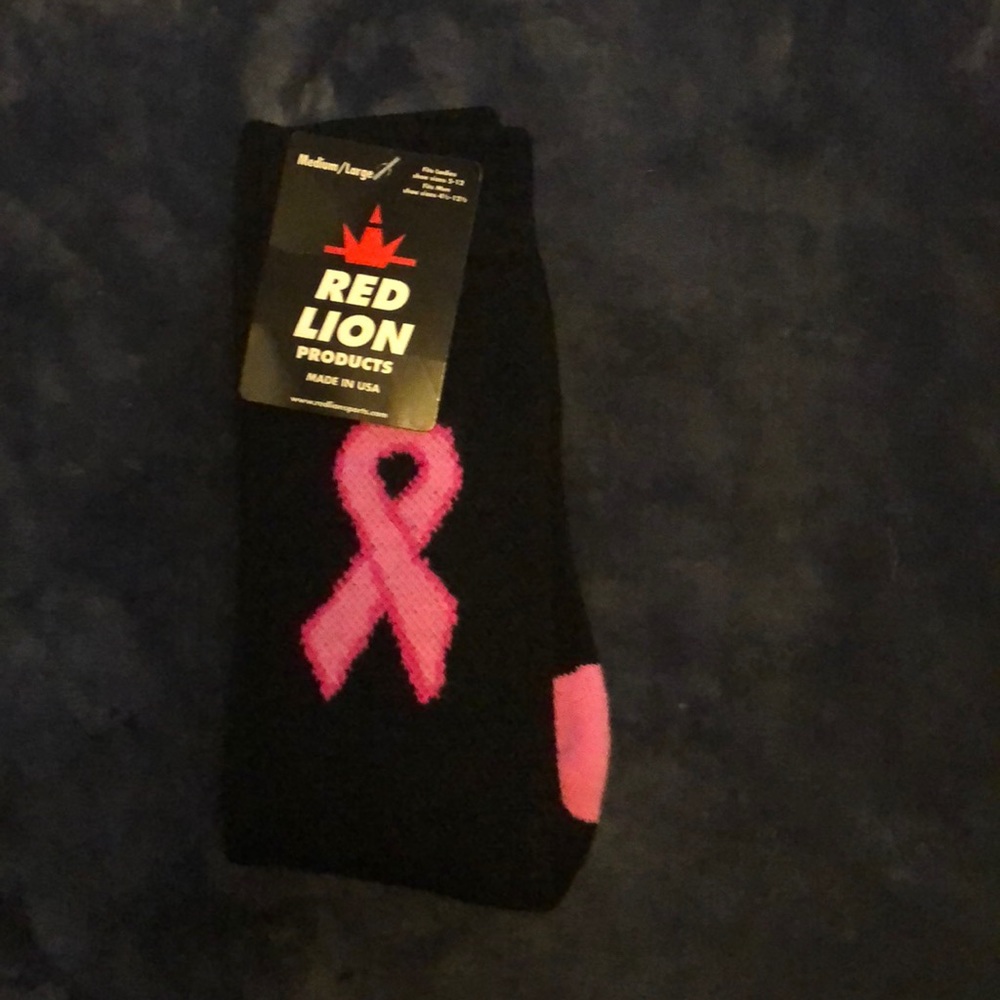 Red Lion Breast Cancer knee high socks. Size M/L